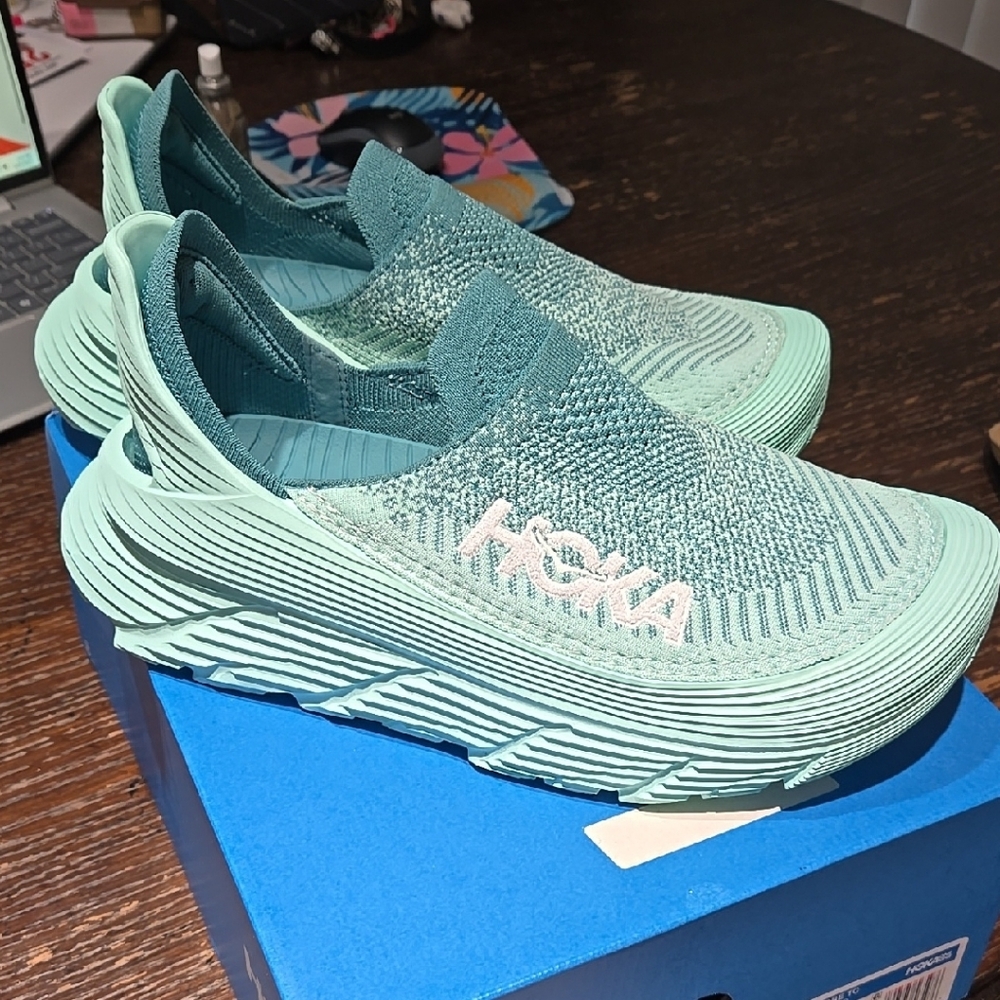 Hoka Mint Green Slip-On Sneakers